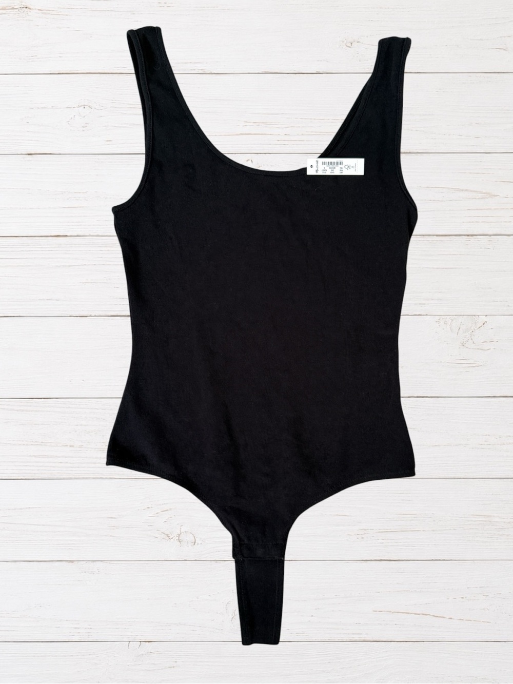 Madewell NWT Black Ribbed Scoop Neck Sleeveless Bodysuit Size Small